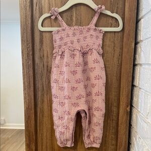 Charming Pink Floral Kids Romper